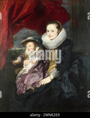 Van Dyck Antoon – Porträt einer Frau und eines Kindes (1620 21) Stockfoto