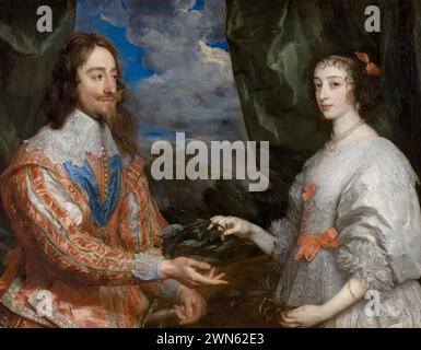 Van Dyck Antoon - Ritratto di Re Carlo i e della regina Enrichetta Maria (1632) Stockfoto