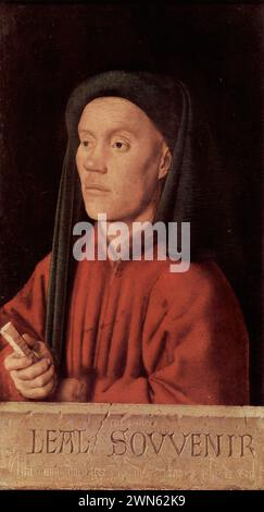 Van Eyck Jan - Ritratto di giovane detto Timoteo (olio su tavola 34,5 x 19 cm) Stockfoto