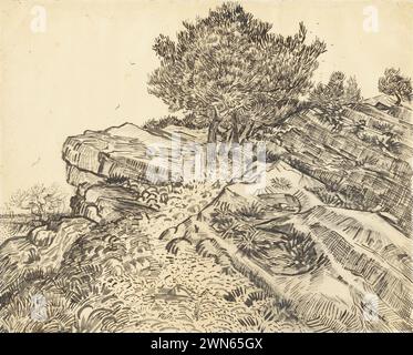 Van Gogh Vincent - der Felsen von Montmajour mit Kiefern (1888) Stockfoto