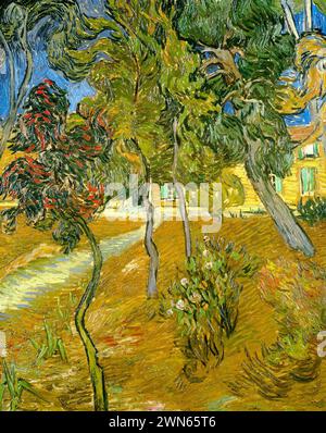 Van Gogh Vincent - Bäume im Asylgarten (1889) Stockfoto