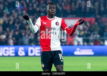 ROTTERDAM, NIEDERLANDE - 29. FEBRUAR: Yankuba Minteh (Feyenoord Rotterdam) während des Toto KNVB Beker-Spiels gegen SC Feyenoord und FC Groningen in de Kui Stockfoto