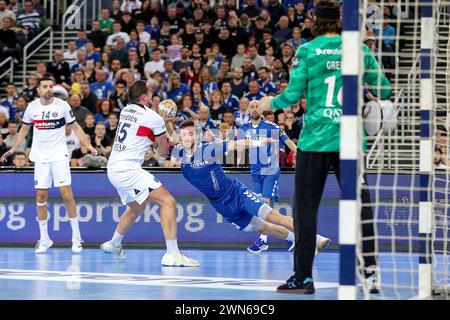 Zagreb, Kroatien. Februar 2024. Machineseeker EHF Champions League Gruppenspiel zwischen dem HC Zagreb und Paris Saint-Germain Handball in der Arena Zagreb, Kroatien am 29. Februar 2024. Quelle: Pixsell/Alamy Live News Stockfoto