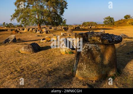 Die Ebene der Gläser ist eine der wichtigsten prähistorischen Stätten in Südostasien, in der Nähe von Phonsavan, Xieng Khuang in Laos. Die Ebene der Gläser ha Stockfoto