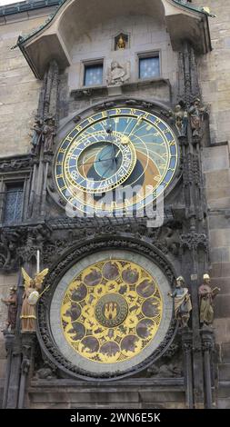 PRAG, REPUBLIK TSCHECHISCH - 11. Februar 2013 - traditionelle Uhr in der Innenstadt Stockfoto