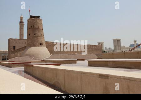 Al Fahidi Fort, antike arabische Festung im Dubai Museum, Vereinigte Arabische Emirate Stockfoto