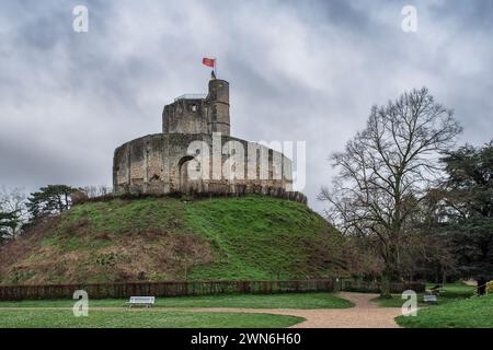 Alte mittelalterliche Burg in der Stadt Gisors in der Normandie, Frankreich Stockfoto