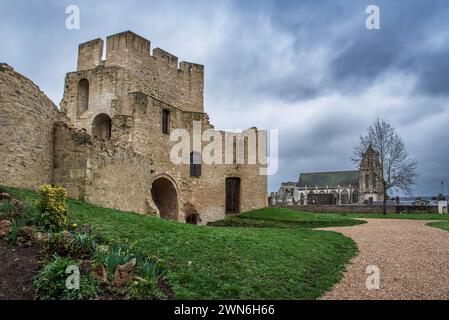 Alte mittelalterliche Burg in der Stadt Gisors in der Normandie, Frankreich Stockfoto