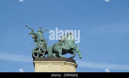 Budapest, Ungarn - 08. Februar 2013 - Detail des Heldendenkmals in Budapest, Ungarn Stockfoto