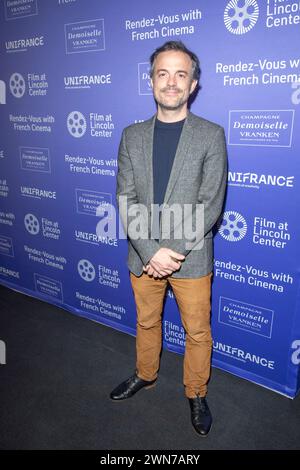 New York, Usa. Februar 2024. NEW YORK, NEW YORK – 29. FEBRUAR: Pierre Guyard besucht am 29. Februar 2024 den 29. Rendez-Vous mit French Cinema Showcase Opening Night im Walter Reade Theater in New York City. Quelle: Ron Adar/Alamy Live News Stockfoto