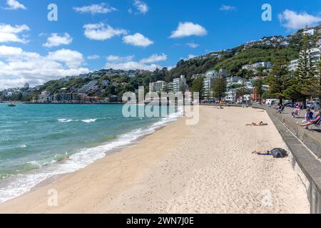 Oriental Bay Beach, Oriental Bay, Wellington, Neuseeland Stockfoto