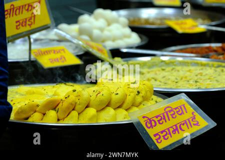 Indore Sarafa Basar, Indiens Hauptstadt von Midnight Food, Madhya Pradesh, Taste of India. Stockfoto