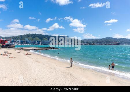 Freyberg Beach, Oriental Bay, Wellington, Neuseeland Stockfoto