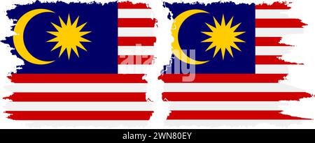 Malaysia und Malaysia Grunge Flags Verbindung, Vektor Stock Vektor