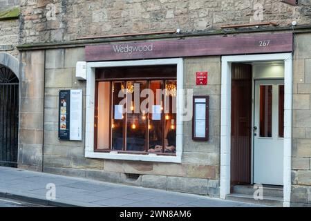 Wedgwood Restaurant im Besitz von Fernsehkoch Paul Wedgwood in Canongate, Royal Mile, Edinburgh Stockfoto