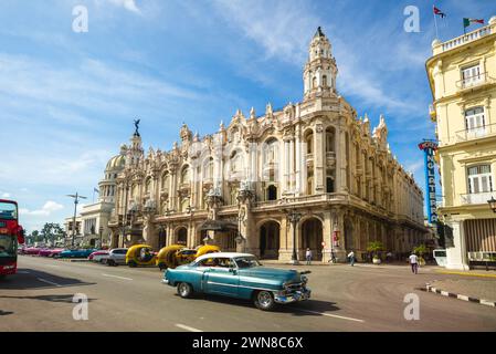 28. Oktober 2019: Gran Teatro de La Habana, großes Theater von Havanna, entworfen vom Architekten Paul Belau und befindet sich im Paseo del Prado in Stockfoto