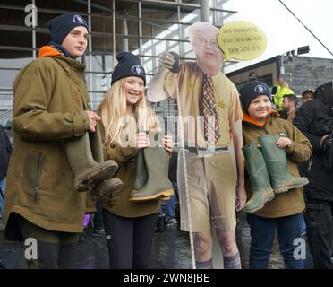 Walisische Bauern protestieren im Senedd, Cardiff Stockfoto