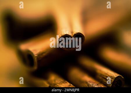 Zimtstangen. Nahaufnahme. Stockfoto