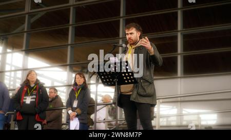 Walisische Bauern protestieren im Senedd, Cardiff Stockfoto