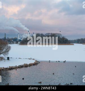 Insel im Kanal von Christianshavn, Kopenhagen, Dänemark Stockfoto