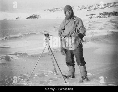 Vintage Antarktis Foto um 1911. Porträt von Teddy Evans Stockfoto