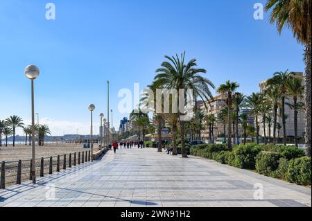 Fußgängerweg in Playa San Juan, Alicante, Spanien Stockfoto