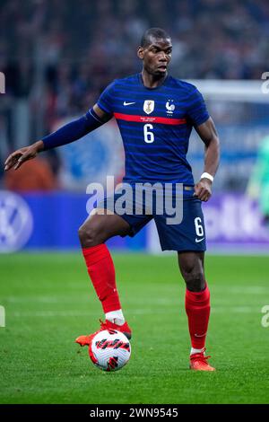 Paul Pogba von Frankreich während des internationalen Freundschaftsspiels zwischen Frankreich und der Elfenbeinküste am 25. März 2022 im Orange Velodrome in Marseille. (Pho Stockfoto