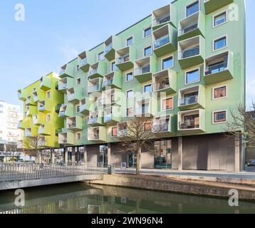 Kopenhagen, Dänemark - Ørestad Plejecenter Senior Housing von JJW Arkitekter Stockfoto