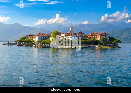 Isola dei Pescatori (Fischerinsel) / Isola Superiore, eine der Borromeischen Inseln (Isole Borromee) nahe Isola Bella am Lago Maggiore, Italien Stockfoto