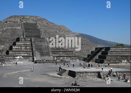 Pyramiden von Teotihuacan im zentralen Hochland Mexikos Stockfoto