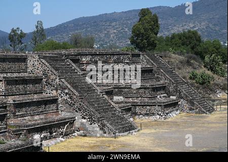 Pyramiden von Teotihuacan im zentralen Hochland Mexikos Stockfoto