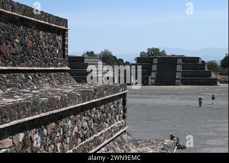 Pyramiden von Teotihuacan im zentralen Hochland Mexikos Stockfoto