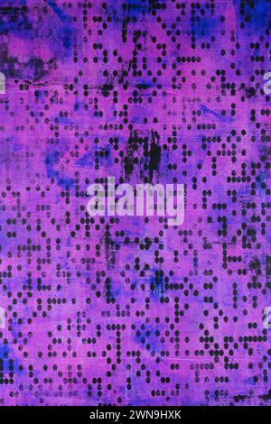 Abstrakter Hintergrund schwarzer Kreise auf Blau und Rosa. Stockfoto