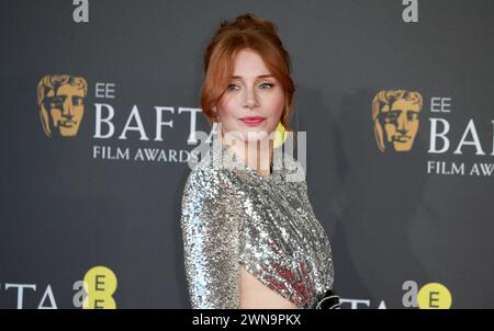 Bryce Dallas Howard nimmt 2024 an den EE BAFTA Film Awards in der Royal Festival Hall in London Teil. Stockfoto