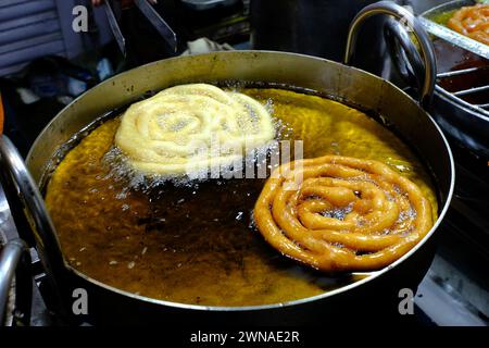 Indore Sarafa Basar, Indiens Hauptstadt von Midnight Food, Madhya Pradesh, Taste of India. Stockfoto