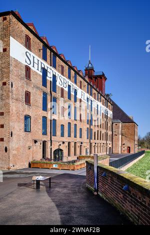 Ditherington Flax Mill, das weltweit erste Eisenrahmengebäude in Shrewsbury, Großbritannien Stockfoto