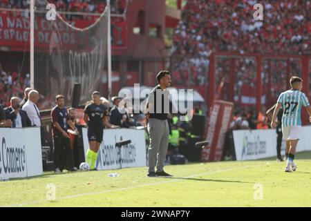 Avellaneda, Argentinien, 24. Februar 2024. Carlos Tevez während des Spiels zwischen Independiente und Racing Club. Stockfoto