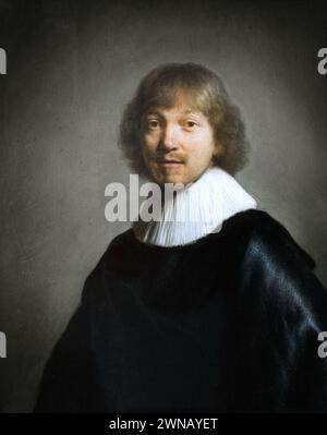 Rembrandt-Gemälde; Porträt von Jacob de Gheyn III. 1632, Freund des Künstlers. Rembrandt van Rijn, niederländischer Künstler des Goldenen Zeitalters, Porträt eines Mannes aus den 1600er Jahren. Stockfoto
