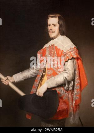 Atelier von Diego Velazquez Gemälde; „König Philipp IV. Von Spanien“, um 1644, kopiert von einem Velazquez Original; 1600er-17. Jahrhundert. Porträt eines Mannes Stockfoto