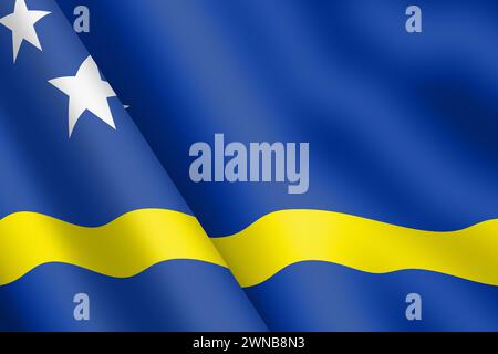 Curacao winkende Flagge 3D-Illustration Stockfoto