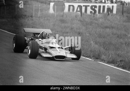 Zandvoort, Niederlande. Juni 1969. Der englische Fahrer Graham Hill, im Lotus-Ford-Wagen Nr. 1, im Einsatz beim niederländischen Formel-1-Grand Prix Stockfoto