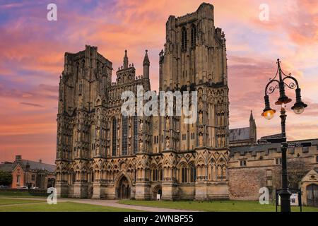 Wells Cathedral oder die Cathedral Church of St Andrew in Somerset Stockfoto