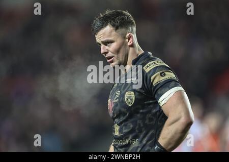 St Helens, Großbritannien. März 2024. Kai O'Donnell von Leigh Leopards während des Spiels St. Helens gegen Leigh Leopards im Totally Wicked Stadium, St Helens, Vereinigtes Königreich, 1. März 2024 (Foto: Mark Cosgrove/News Images) in St. Helens, Vereinigtes Königreich am 1. März 2024. (Foto: Mark Cosgrove/News Images/SIPA USA) Credit: SIPA USA/Alamy Live News Stockfoto