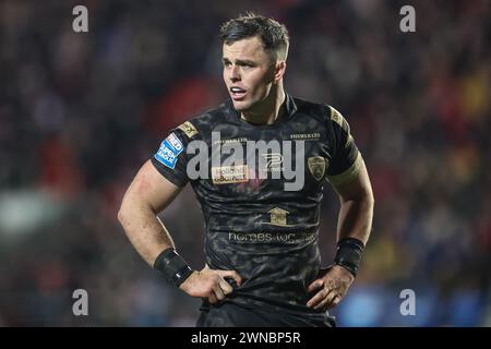 St Helens, Großbritannien. März 2024. Kai O'Donnell von Leigh Leopards während des Spiels St. Helens gegen Leigh Leopards im Totally Wicked Stadium, St Helens, Vereinigtes Königreich, 1. März 2024 (Foto: Mark Cosgrove/News Images) in St. Helens, Vereinigtes Königreich am 1. März 2024. (Foto: Mark Cosgrove/News Images/SIPA USA) Credit: SIPA USA/Alamy Live News Stockfoto