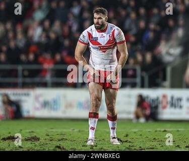 St Helens, Großbritannien. März 2024. Alex Walmsley aus St. Helens während des Spiels der Betfred Super League Runde 3 St Helens gegen Leigh Leopards im Totally Wicked Stadium, St Helens, Vereinigtes Königreich, 1. März 2024 (Foto: Mark Cosgrove/News Images) in St Helens, Vereinigtes Königreich am 1. März 2024. (Foto: Mark Cosgrove/News Images/SIPA USA) Credit: SIPA USA/Alamy Live News Stockfoto