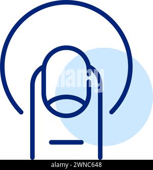 Taste mit dem Finger drücken. Fingerabdruckerkennung. Symbol für Pixelperfekte, bearbeitbare Kontur Stock Vektor