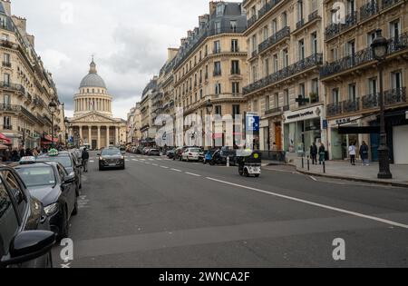 Straßenansicht des Panthéon in Paris, Frankreich Stockfoto