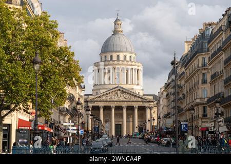 Straßenansicht des Panthéon in Paris, Frankreich Stockfoto