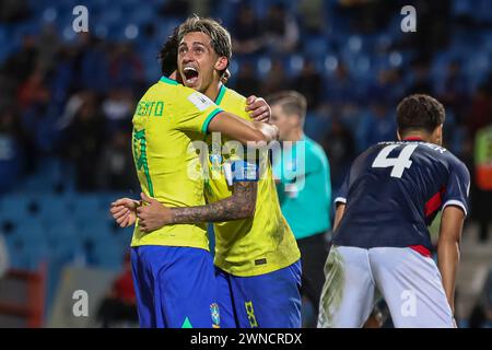 MENDOZA, ARGENTINIEN - 24. MAI: Marlon Gomes aus Brasilien feiert sein Tor mit Matheus Nascimento beim Spiel zwischen der FIFA U20-Weltmeisterschaft Argentinien 2023 Stockfoto