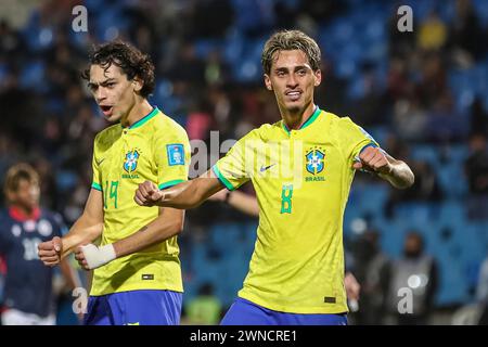 MENDOZA, ARGENTINIEN - 24. MAI: Marlon Gomes aus Brasilien feiert sein Tor mit Matheus Nascimento beim Spiel zwischen der FIFA U20-Weltmeisterschaft Argentinien 2023 Stockfoto